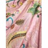 Mantón Antiguo de Seda Rosa con Bordados de Dragones y Flores - Estilo Oriental