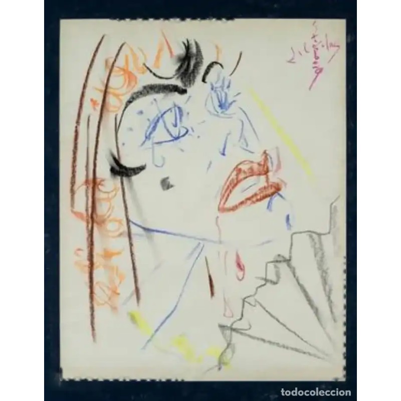 Retrato Femenino de Nicolás Sternberg - Obra Original en Ceras sobre Papel