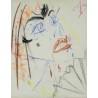 Retrato Femenino de Nicolás Sternberg - Obra Original en Ceras sobre Papel