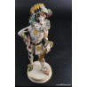 Figura Arlequín de Porcelana Italiana - Escultura Decorativa Capodimonte 33x11cm
