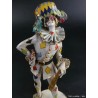 Figura Arlequín de Porcelana Italiana - Escultura Decorativa Capodimonte 33x11cm