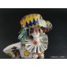 Figura Arlequín de Porcelana Italiana - Escultura Decorativa Capodimonte 33x11cm