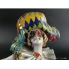Figura Arlequín de Porcelana Italiana - Escultura Decorativa Capodimonte 33x11cm