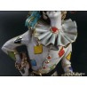 Figura Arlequín de Porcelana Italiana - Escultura Decorativa Capodimonte 33x11cm
