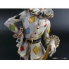 Figura Arlequín de Porcelana Italiana - Escultura Decorativa Capodimonte 33x11cm