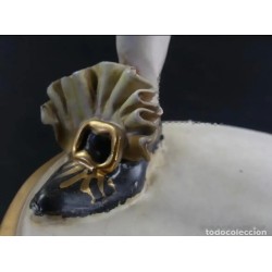 Figura Arlequín de Porcelana Italiana - Escultura Decorativa Capodimonte 33x11cm