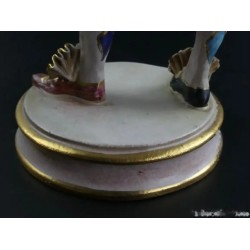 Figura Arlequín de Porcelana Italiana - Escultura Decorativa Capodimonte 33x11cm