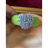 Brazalete Verde Lima con Cristales Azul Lavanda - Cuero Galuchat y Pedrería Elegante