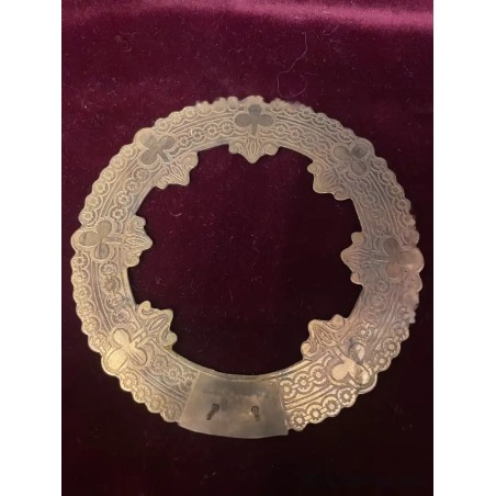 Corona Nimbo Dorada Gótica - Aureola Religiosa Vintage Motivos Trebolados Artesanal