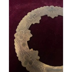 Corona Nimbo Dorada Gótica - Aureola Religiosa Vintage Motivos Trebolados Artesanal