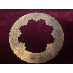 Corona Nimbo Dorada Gótica - Aureola Religiosa Vintage Motivos Trebolados Artesanal