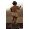 Niño Jesús Antiguo Talla Cedro Siglo XVIII - Escultura Religiosa Colonial Peana Posterior