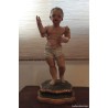 Niño Jesús Antiguo Talla Cedro Siglo XVIII - Escultura Religiosa Colonial Peana Posterior