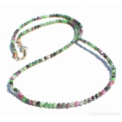 Collar de Rubí Zoisita Facetada - Gargantilla Piedras Naturales Multicolor 34CT