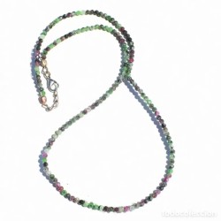 Collar de Rubí Zoisita Facetada - Gargantilla Piedras Naturales Multicolor 34CT