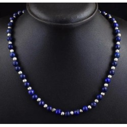 Collar de Lapislázuli y Plata - Joya Elegante de Piedra Preciosa Azul