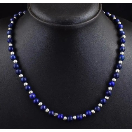 Collar de Lapislázuli y Plata - Joya Elegante de Piedra Preciosa Azul