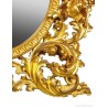 Gran Espejo Cornucopia Dorado Siglo XIX - Estilo Rococó Tallado Barroco 130cm