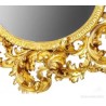 Gran Espejo Cornucopia Dorado Siglo XIX - Estilo Rococó Tallado Barroco 130cm