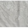 Mantón de Manila Bordado en Seda Marfil - Flecos Largos con Motivos Florales Vintage