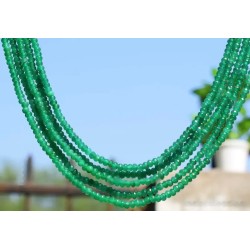 Collar Multicapa de Esmeralda Natural - 5 Vueltas Piedra Preciosa 310CT Plata Tribal
