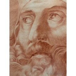 Sanguina de San Isidoro Escuela Española Siglo XIX - Retrato Eclesiástico Antiguo
