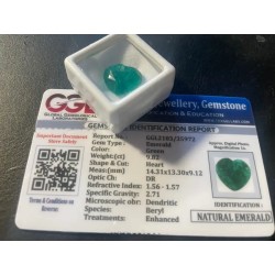 Gran Esmeralda Natural Talla Corazón 9.82CT - Gema Colombia Certificada Joyería