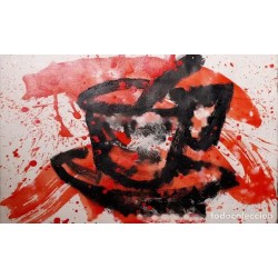 Obra Abstracta de Joaquim Falcó - Composición en Rojo y Negro