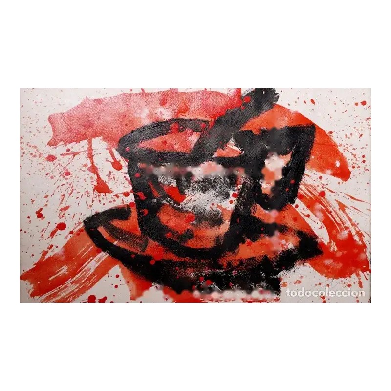 Obra Abstracta de Joaquim Falcó - Composición en Rojo y Negro Obra Abstracta de Joaquim Falcó - Composición en Rojo y Negro