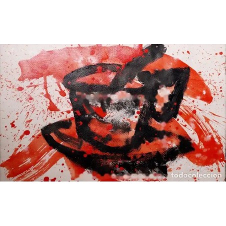 Obra Abstracta de Joaquim Falcó - Composición en Rojo y Negro