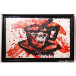 Obra Abstracta de Joaquim Falcó - Composición en Rojo y Negro