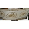Mantón de Manila Vintage - Elegante Bordado Floral en Tonos Crema