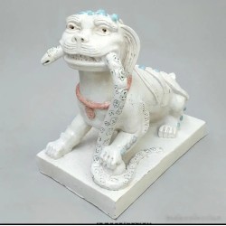 Figura de Perro Foo en Cerámica Esmaltada - Guardián Chino Decorativo Oriental