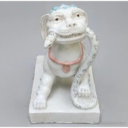Figura de Perro Foo en Cerámica Esmaltada - Guardián Chino Decorativo Oriental