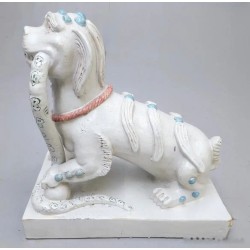 Figura de Perro Foo en Cerámica Esmaltada - Guardián Chino Decorativo Oriental