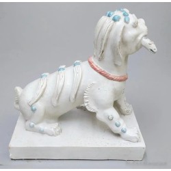 Figura de Perro Foo en Cerámica Esmaltada - Guardián Chino Decorativo Oriental