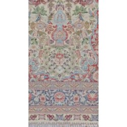 Alfombra Persa de Seda Vintage - Diseño Pájaros y Flores Artesanal Años 70