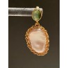 Pendientes Artesanales con Perlas Barrocas y Olivinas - Plata Bañada en Oro