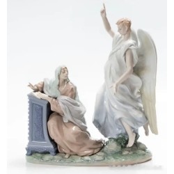 Escultura Porcelana Lladró - Escena de la Anunciación Arte Religioso Contemporáneo