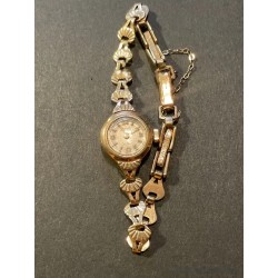 Reloj de Señora Vintage Rotary de Oro 9K - Pulsera de Eslabones Concha Marina