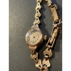 Reloj de Señora Vintage Rotary de Oro 9K - Pulsera de Eslabones Concha Marina