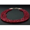 Collar de Rubí Natural Facetado 5 Vueltas 353 CT - Gargantilla Piedra Preciosa