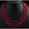 Collar de Rubí Natural Facetado 5 Vueltas 353 CT - Gargantilla Piedra Preciosa
