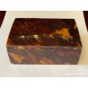 Caja Antigua de Madera con Placas de Símil Carey - Joyero Vintage 12.5x8.5x5cm