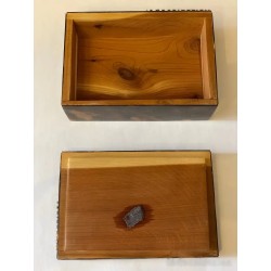Caja Antigua de Madera con Placas de Símil Carey - Joyero Vintage 12.5x8.5x5cm