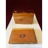 Caja Antigua de Madera con Placas de Símil Carey - Joyero Vintage 12.5x8.5x5cm