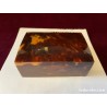 Caja Antigua de Madera con Placas de Símil Carey - Joyero Vintage 12.5x8.5x5cm
