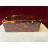 Caja Antigua de Madera con Placas de Símil Carey - Joyero Vintage 12.5x8.5x5cm