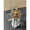 Conjunto de Plata con Citrinos Amarillos - Pendientes, Anillo y Colgante Floral