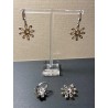 Conjunto de Plata con Citrinos Amarillos - Pendientes, Anillo y Colgante Floral
